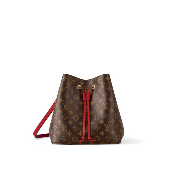 Louis Vuitton Neonoe MM Brown and Red Monogram Bucket Bag - Picture 1 of 3